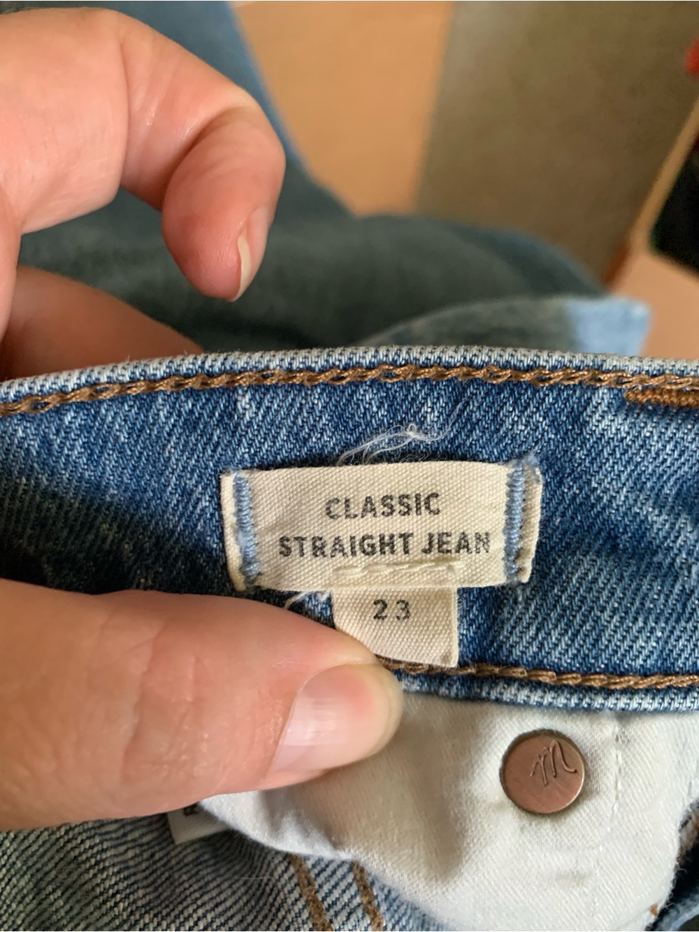 Madewell High-Rise Straight Jeans in Light Blue. Size 23 - Picture 5 of 7